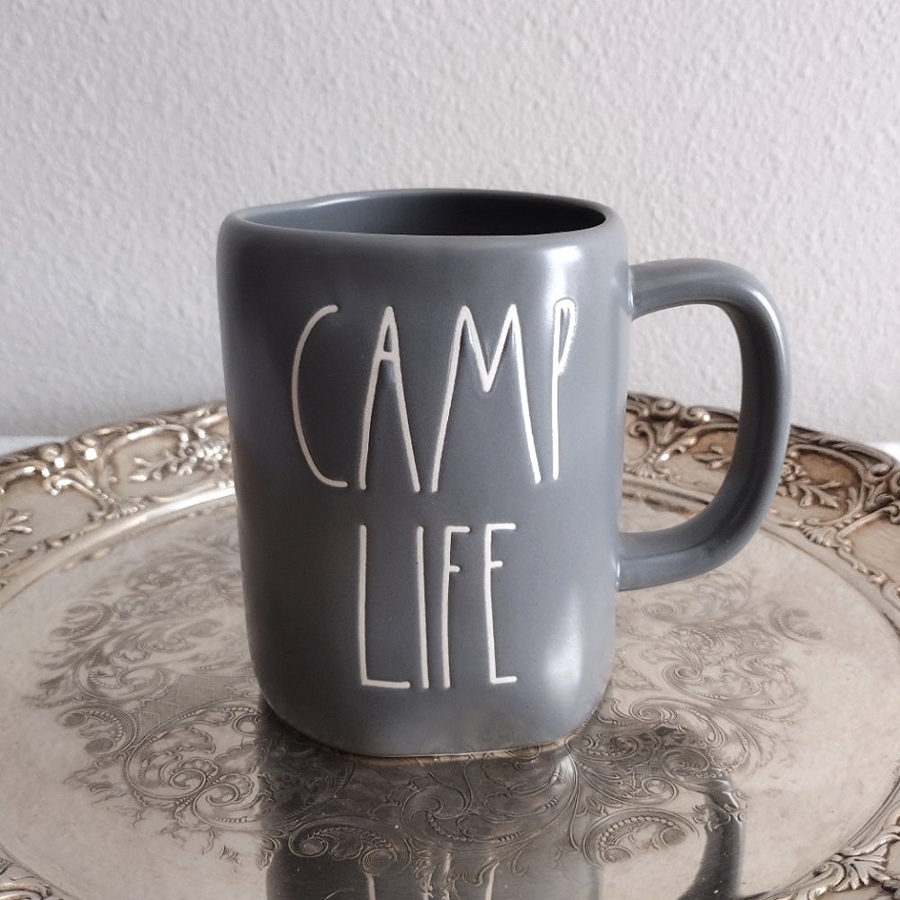 Rae Dunn Artisan Collection by Magenta CAMP LIFE grey Mug